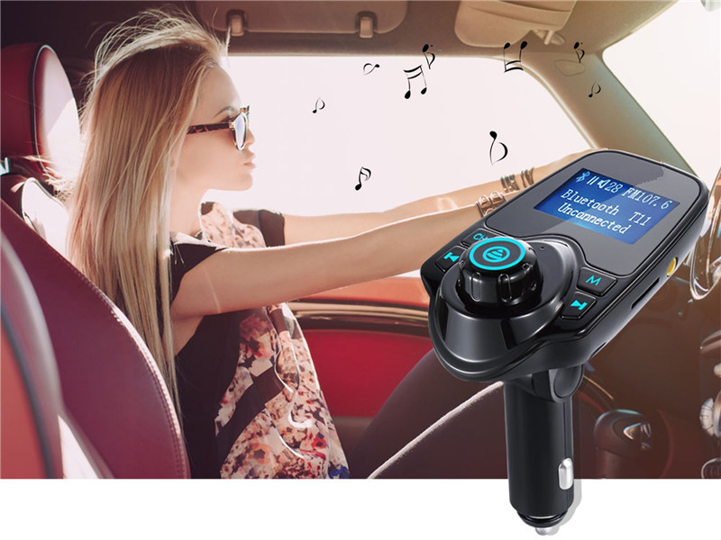Bluetooth FM transmitter Adapter Dual USB charger for Car Stereo Radios Speakers