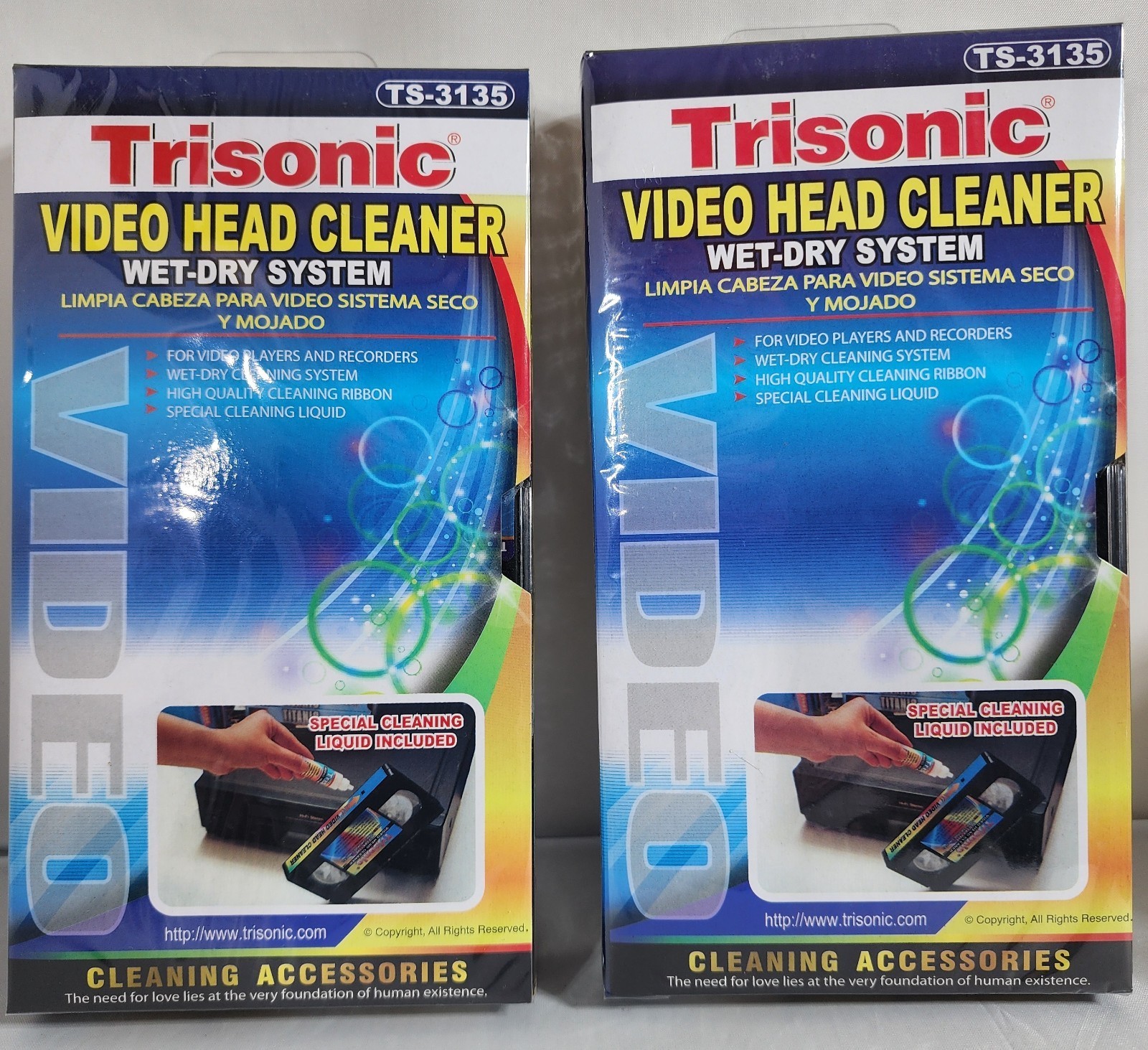 2-Pack VHS VCR Video Head Cleaner – Wet-Dry Cleaning System