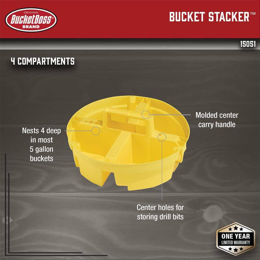 10.25in 4-Compartment 5 Gal Pail Bucket Stacker Tools Compartment Organizer