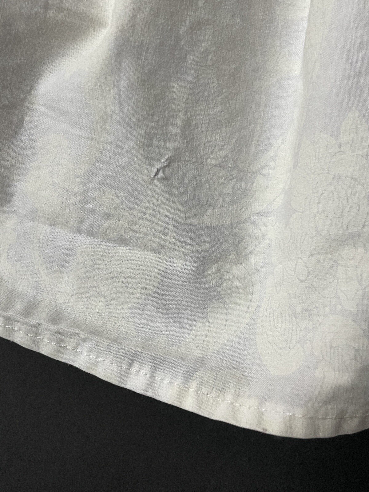 Rare! RALPH Lauren AVERY *KING Retired WHITE BED SKIRT Damask READ*