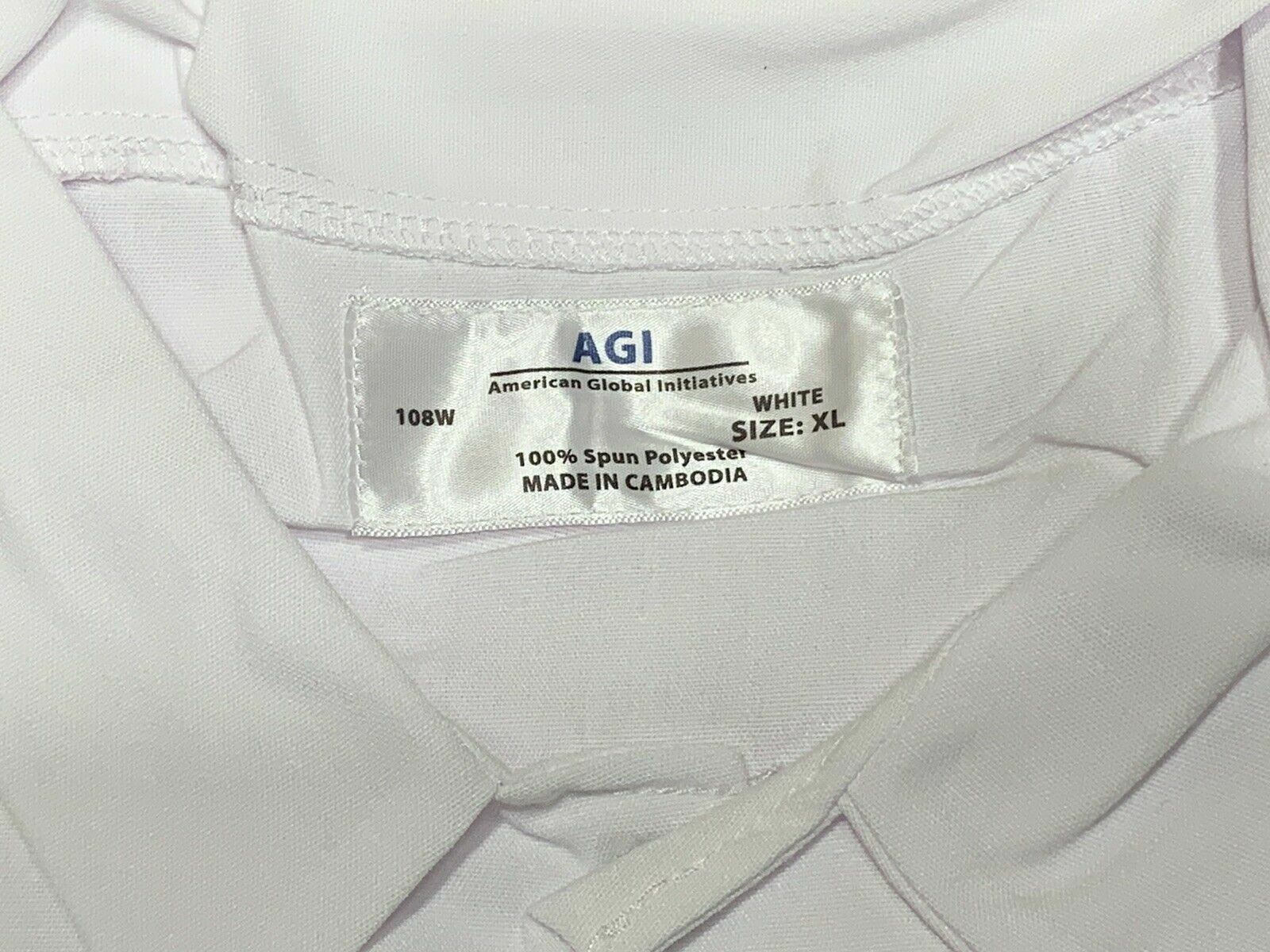 Lot of 5 Coats AGI Gripper-Front Spun Polyester Pocketless Butcher Coat 5 Sizes