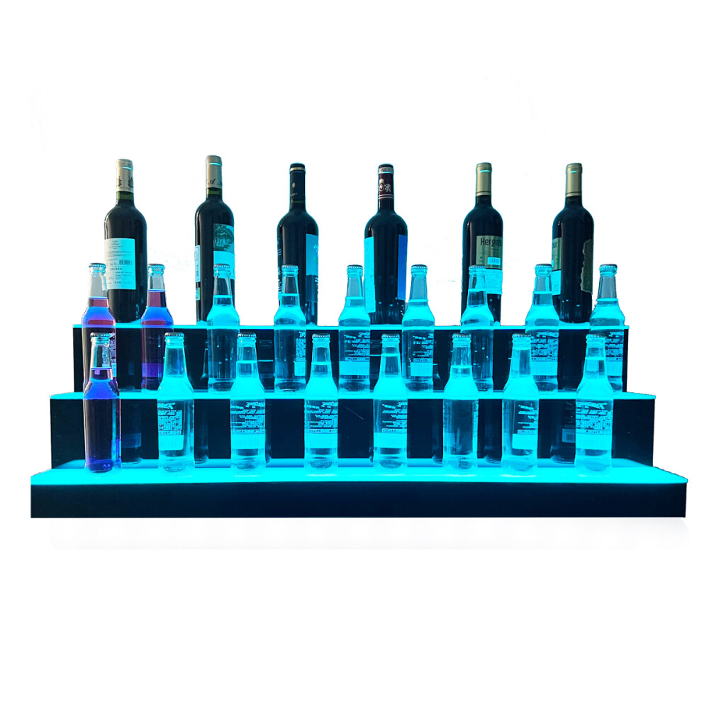 LED Lighted Liquor Bottle Display Shelf 3 Tiers Bar Shelves for Liquor Bottles