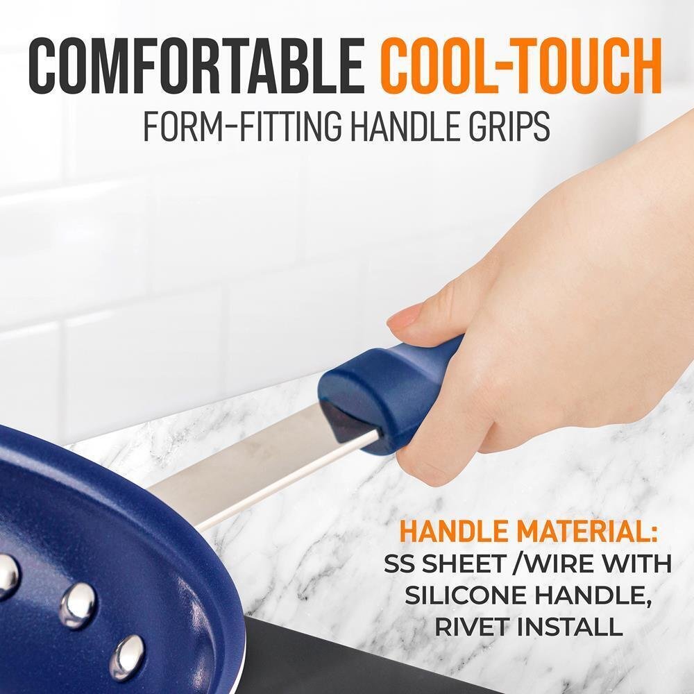 NutriChef 10" Medium Fry Pan Non-Stick PFOA Free 2.5mm Aluminum Induction Base