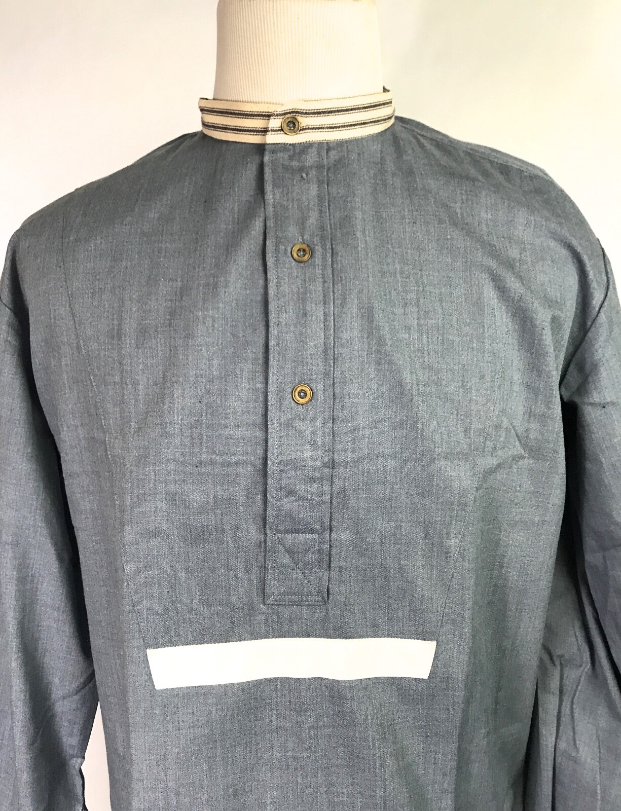 WWI BRITISH PRE-WAR COMBAT FIELD GREYBACK SHIRT-SMALL 38R