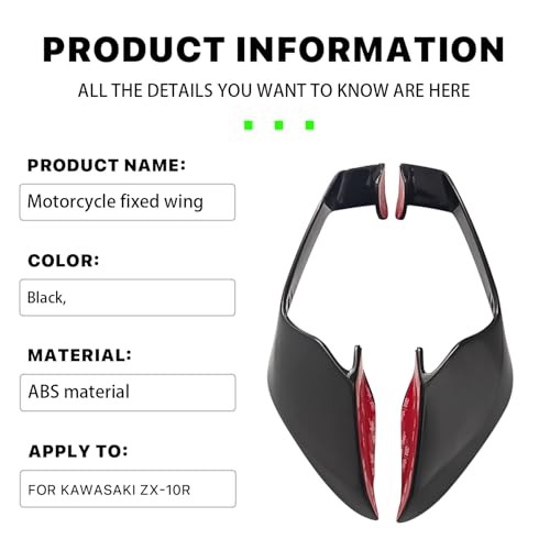 Fairing for Kawasaki ZX-10R (2016-2021), Motorcycle Spoiler Wing, Bright Black