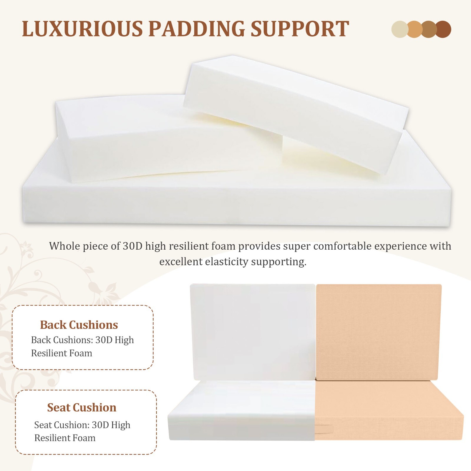 Outdoor Loveseat Cushions for Patio Furniture 46 x 24 Inch Deep Seat Cushion