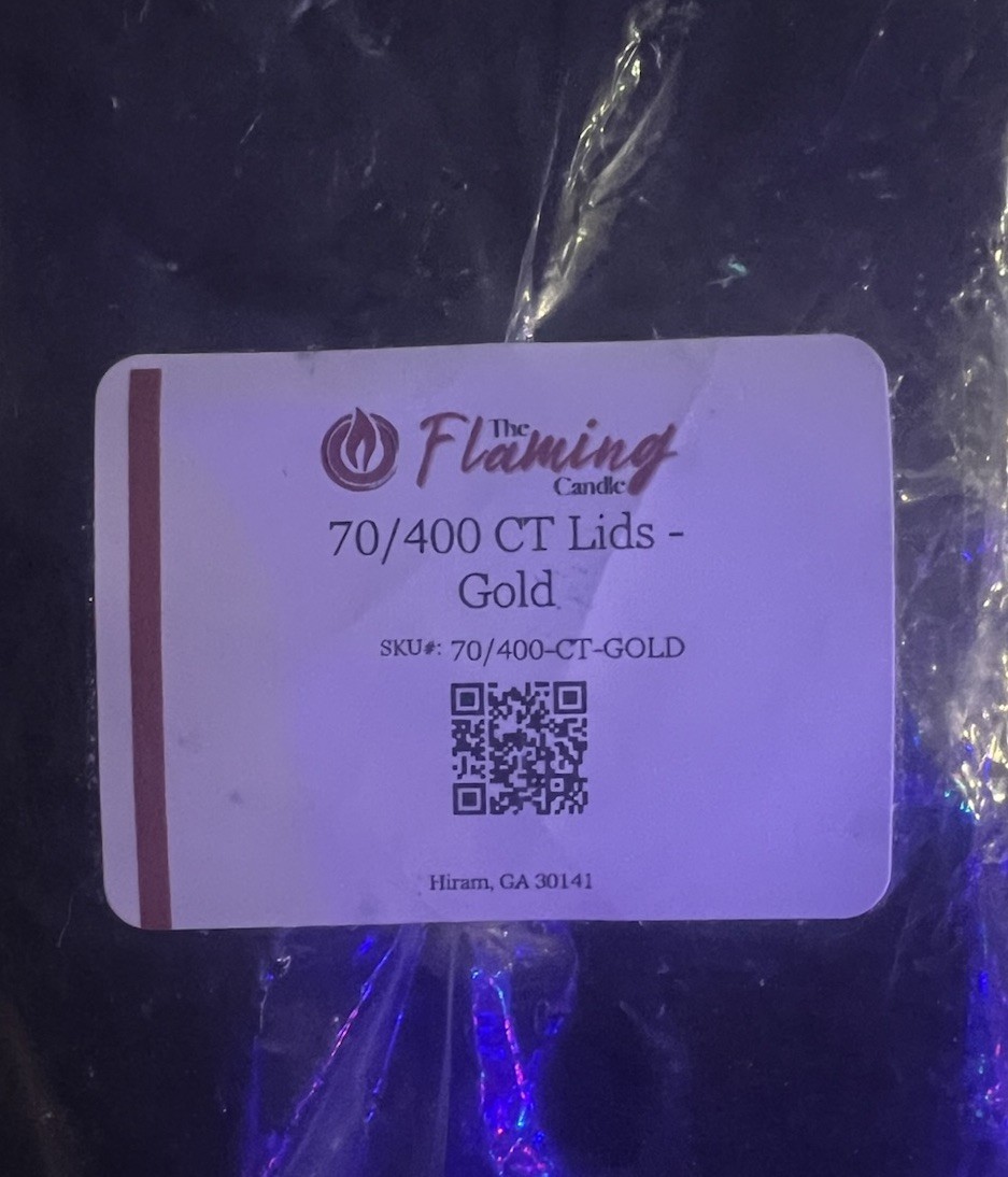 17 Flaming Candle 70/400 CT Gold Lids Candle Making Lids For Candles Jars
