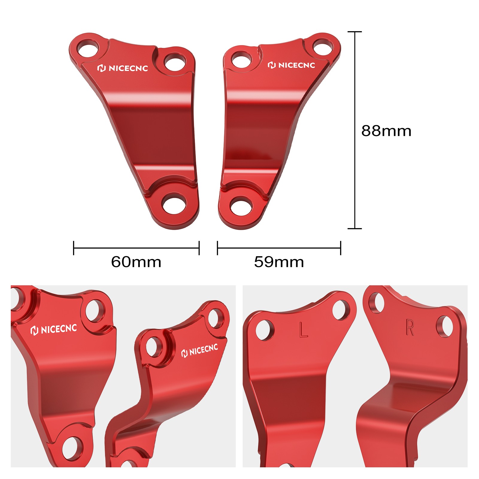 For Honda TRX450R TRX450ER Engine Upper Mounting Brackets #50353-HP1-600 PAIR
