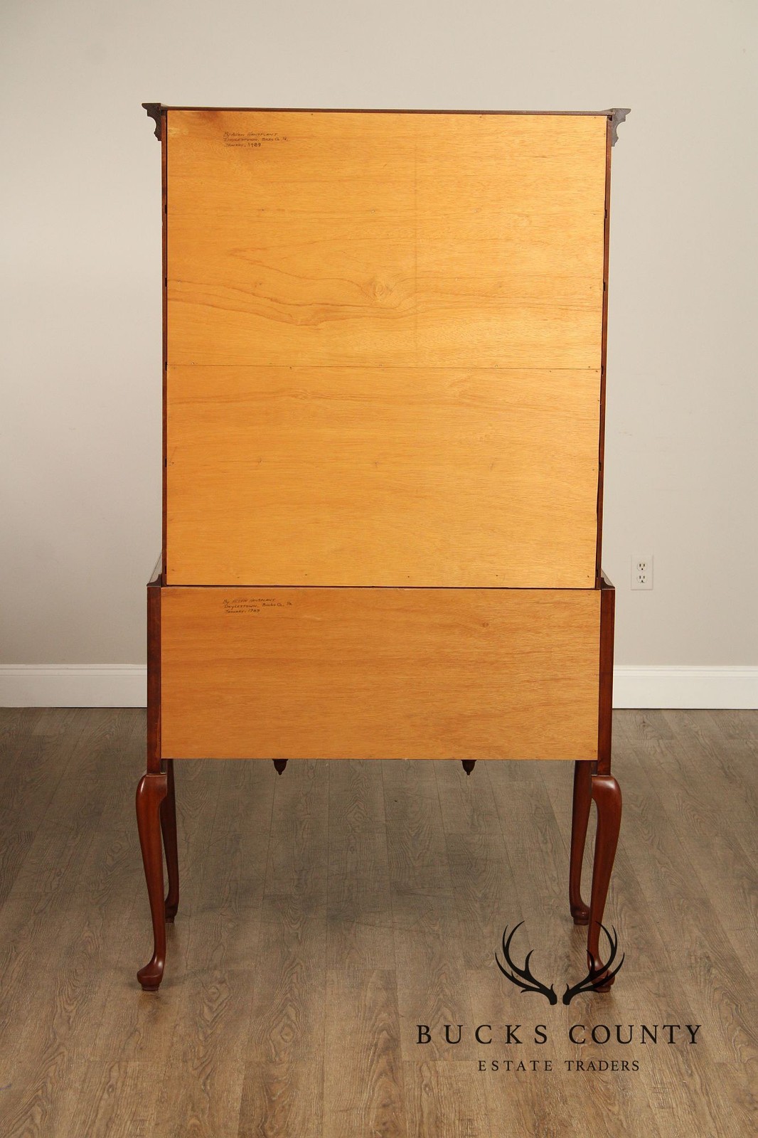 Custom Crafted Queen Anne Style Cherry Highboy Chest