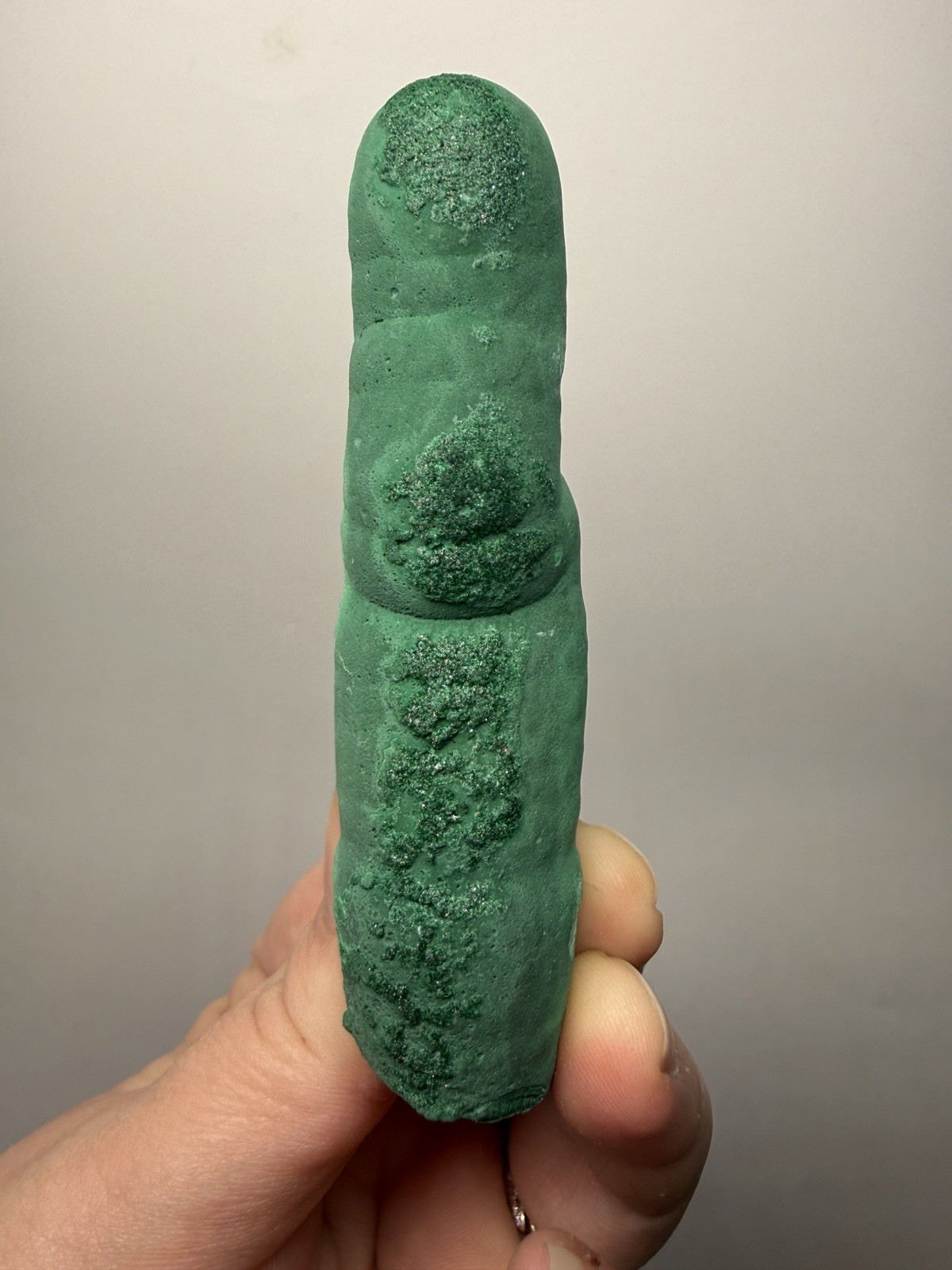 3.7” Druzy Malachite Stalactite — Botryoidal “Cave” Formation | DR Congo