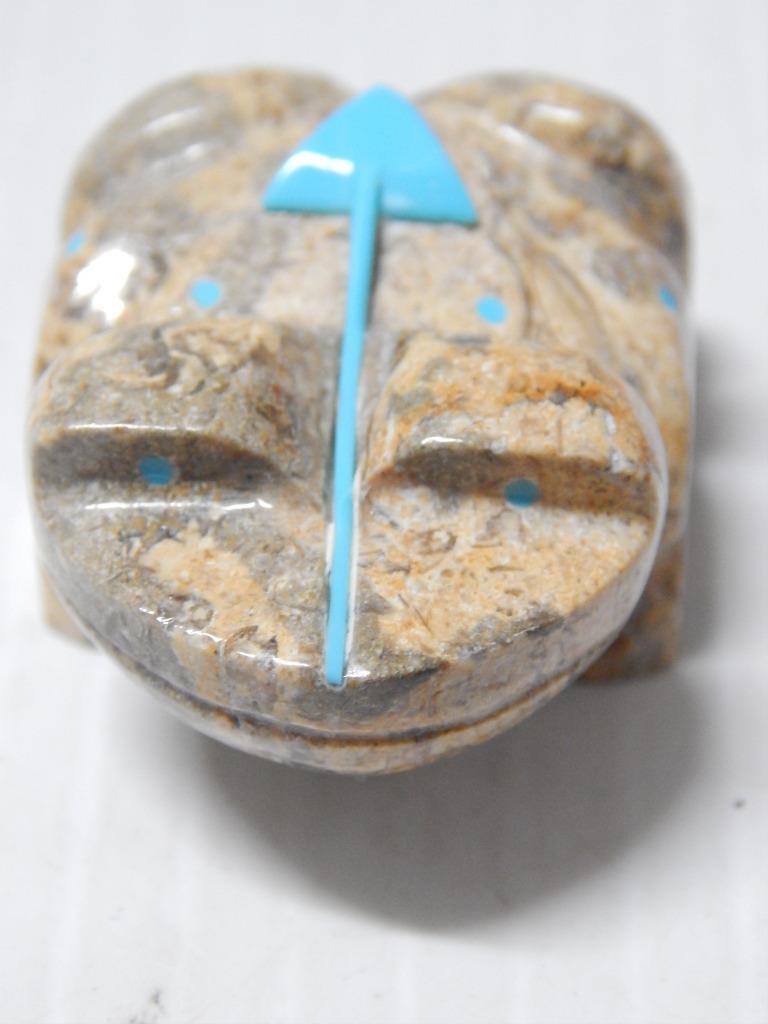 STUNNING VINTAGE ZUNI INDIAN BEAUTIFUL FROG FETISH W/ LOADS OF TURQUOISE INLAY