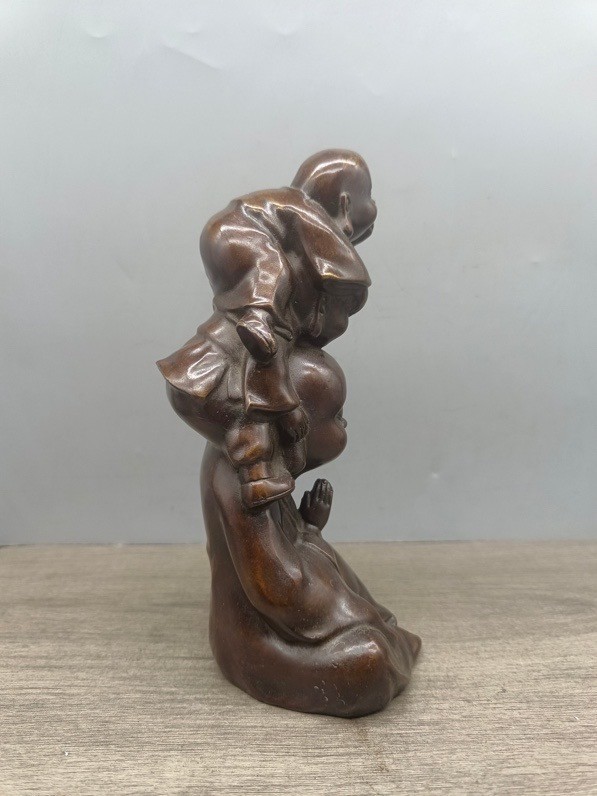 7.6" Antique Old Chinese Buddhism Bronze Temple Monk Buddhist Monk Buddha Statue