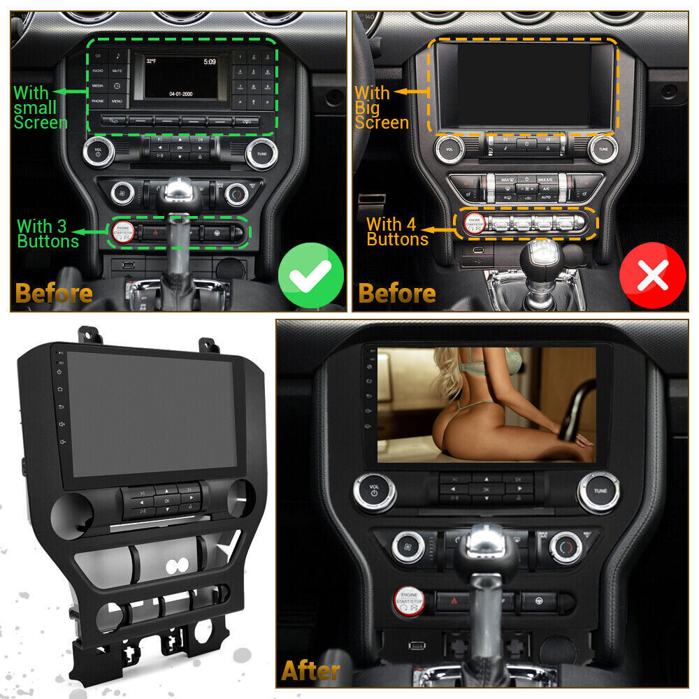 For Ford Mustang 2015 2016 2017-2021 Radio GPS Head Unit, CarPlay & Android Auto