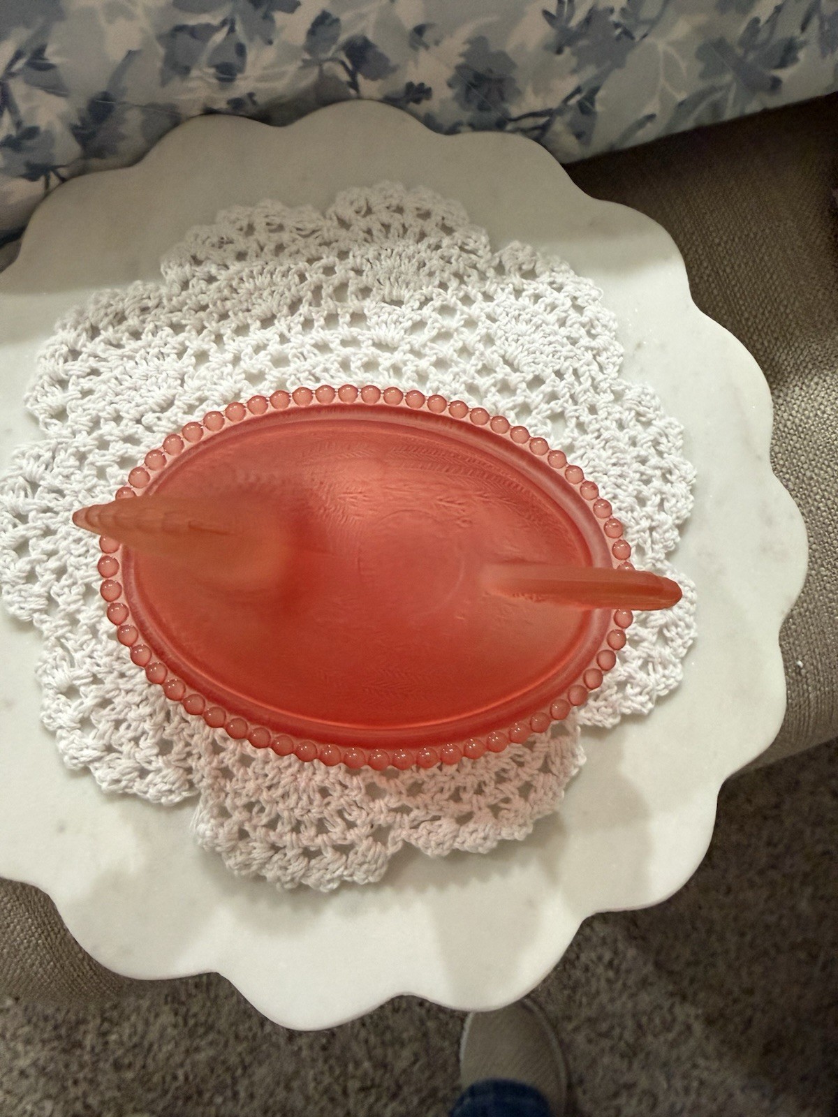 Satin Orange Hen On Nest Import 4.5”x3.5”