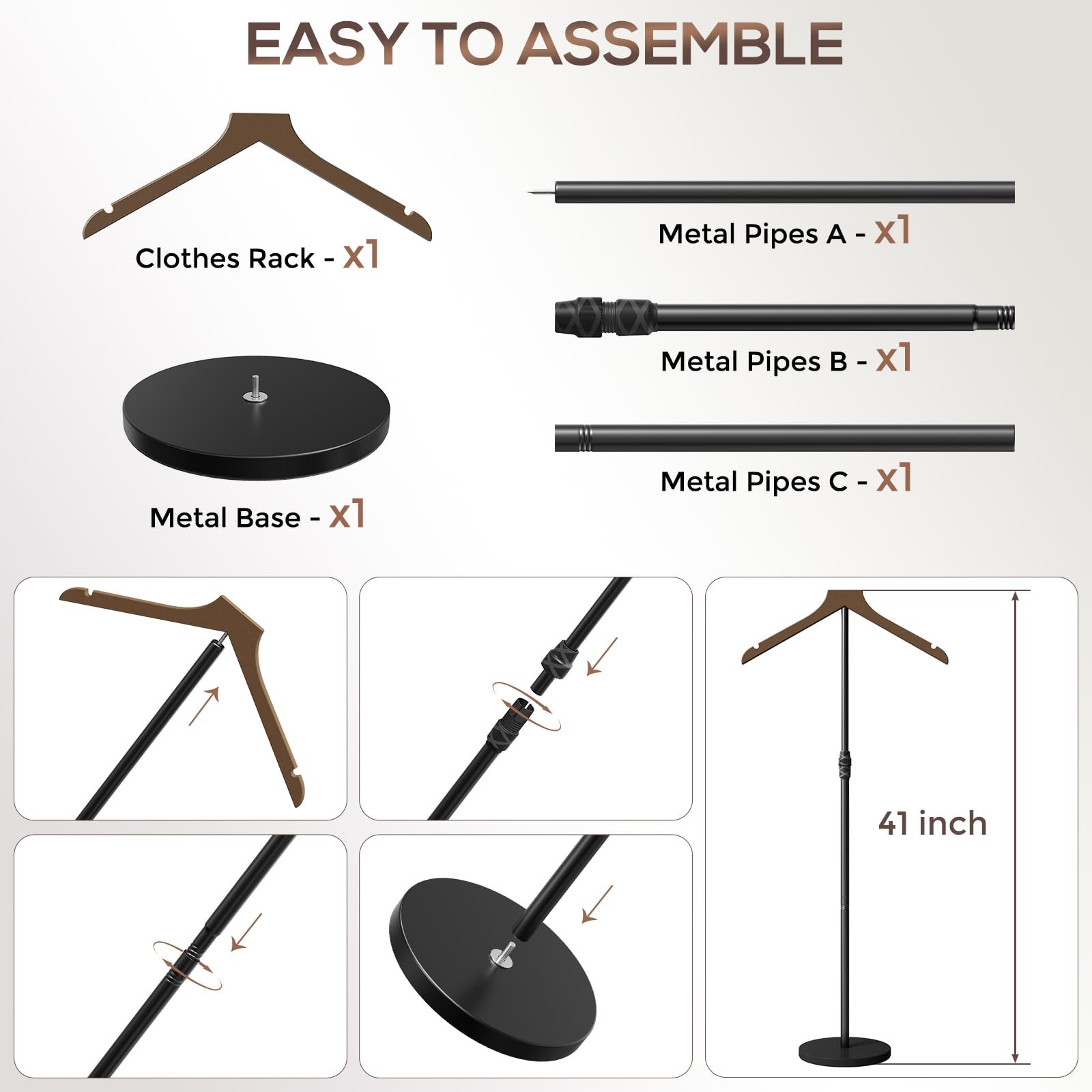 Mannequin Torso, 30 to 41 Inch Height Adjustable Shirt Display Stand for Vendors