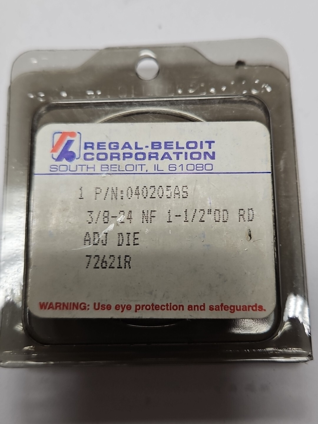 Regal Beloit 3/8"-24 NF Adjustable Split Round Die, HSS, 1-1/2" O.D. HSS