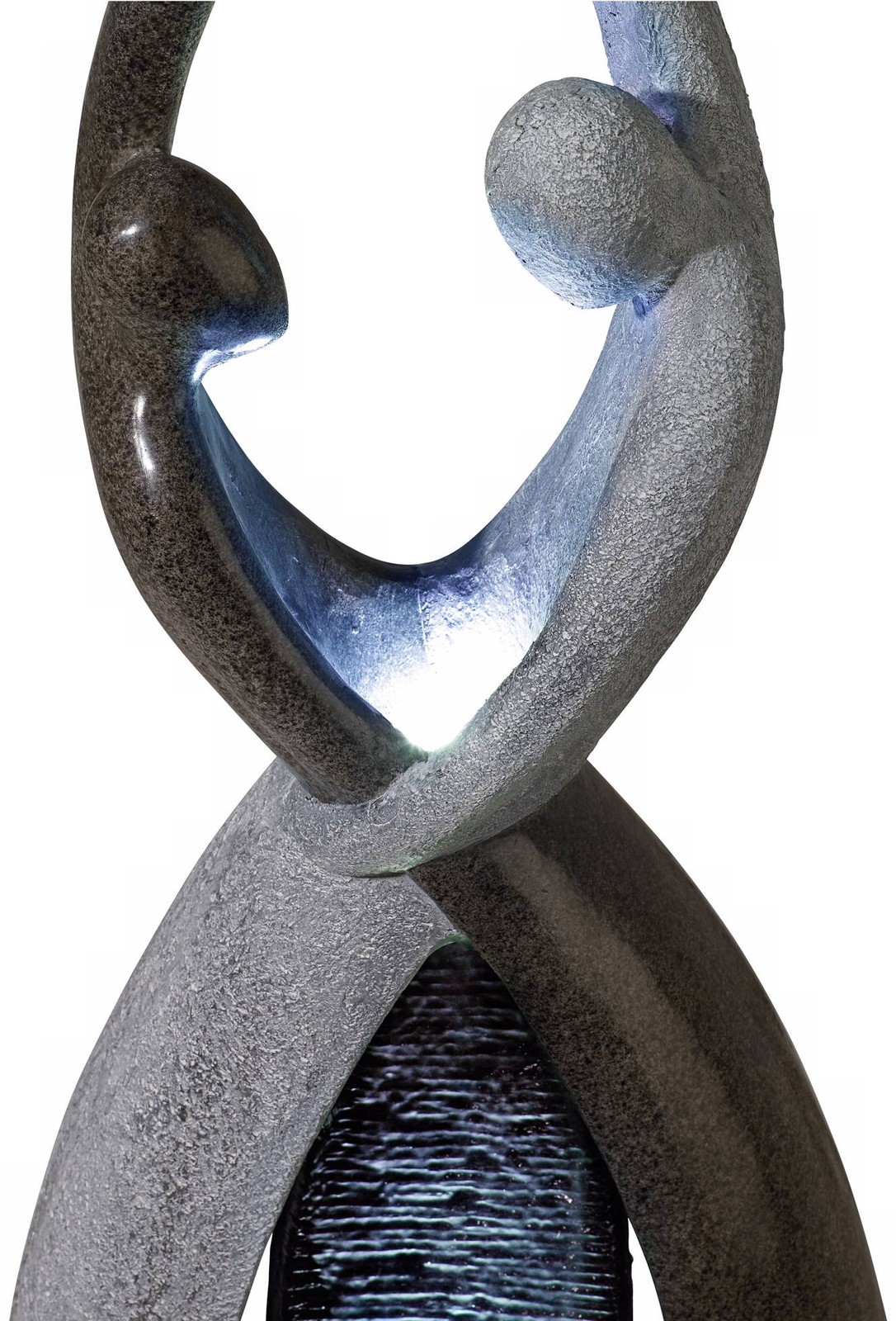 Modern Outdoor Floor Water Fountain with LED Light, 57-Inch