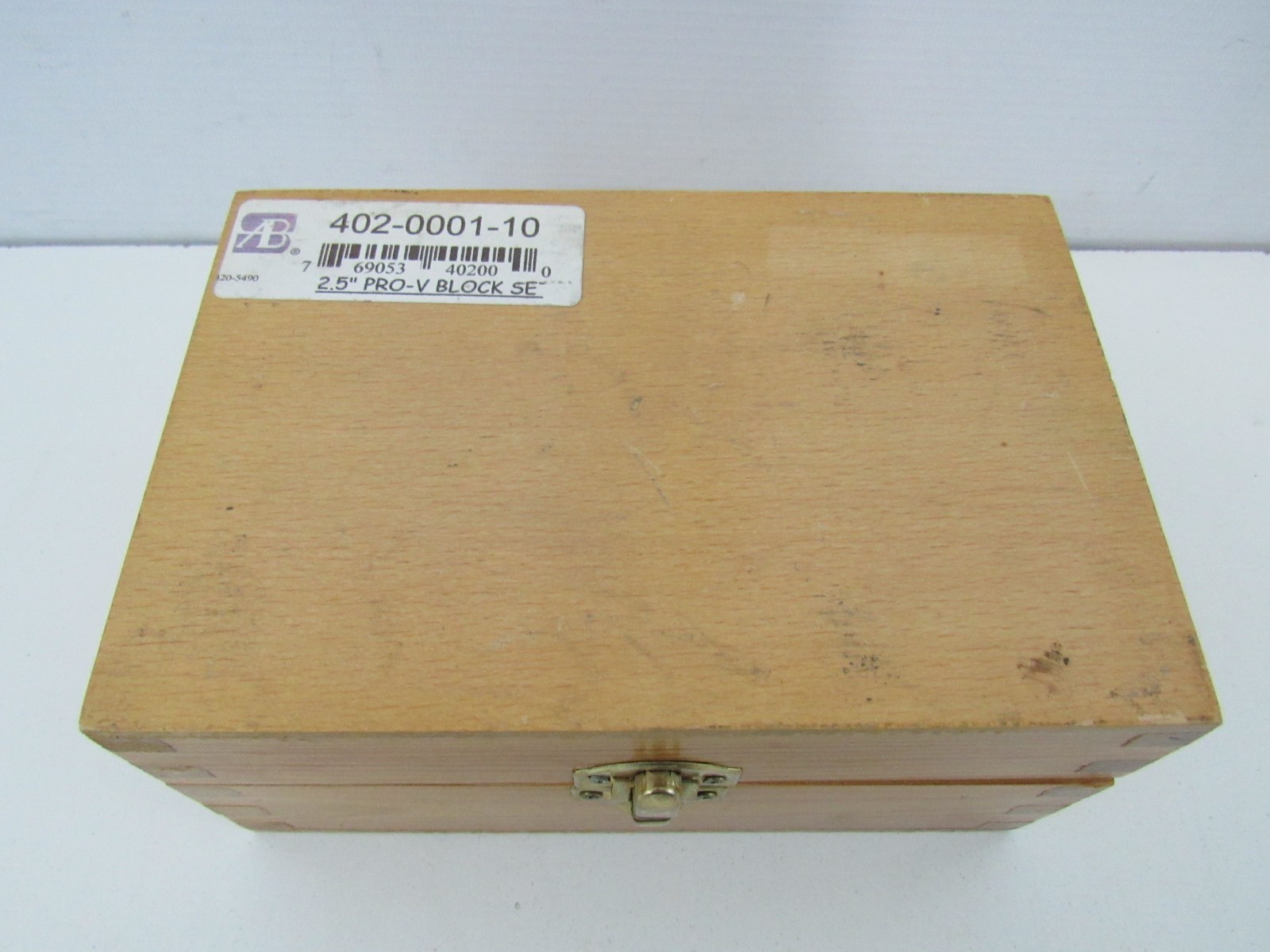 AB V-Block Set with Clamps 2.375L x 2.75W x 2"H w/ Wooden Storage Case (Pg99E)