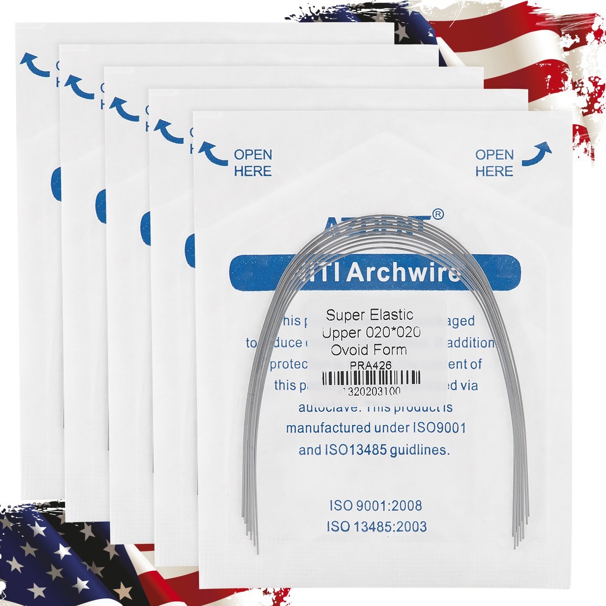 AZDENT Dental Ortho Braces Super Elastic Niti Ovoid Form Rectangular Arch Wires