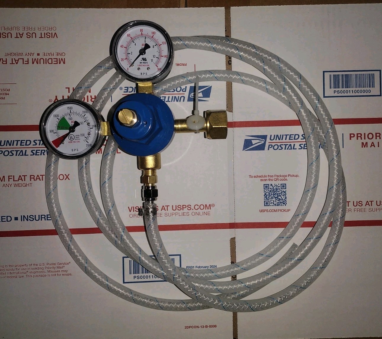Primary High Pressure CO2 Soda/Beer Regulator 0-160 Supply W/Hose Attached
