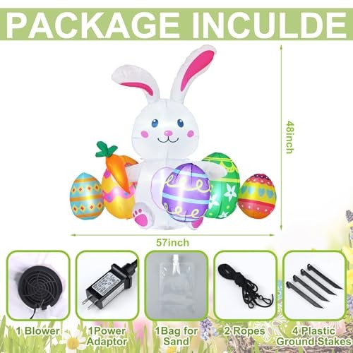 Easter Inflatables Outdoor Decorations Giant Blow up and Inflatable Bunny