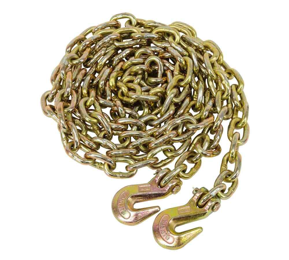 (2 Pack) 3/8"x16' Grade 70 Transport Chain MADE IN USA! With G70 Grab hooks