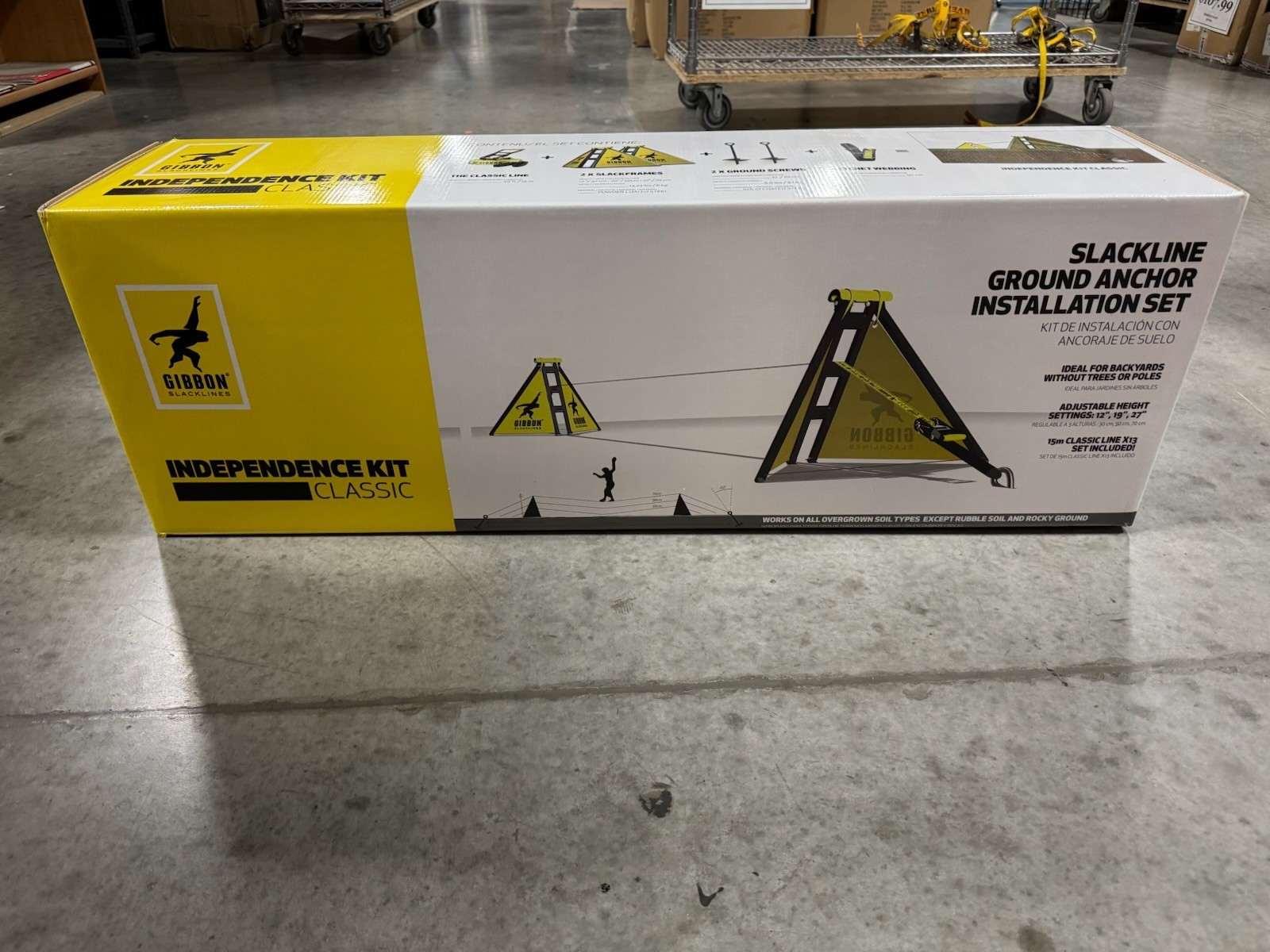 Gibbon Independence Classic Slackline Kit – Freestanding Backyard Slackline –New