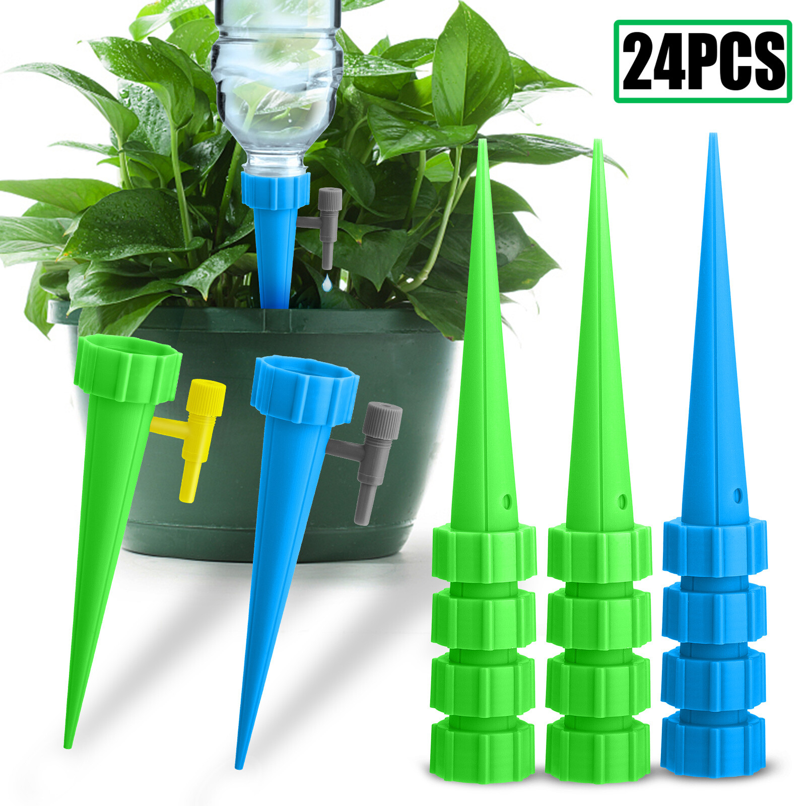 24PCS Self Watering Spikes Automatic Irrigation Watering Drip System for Plants