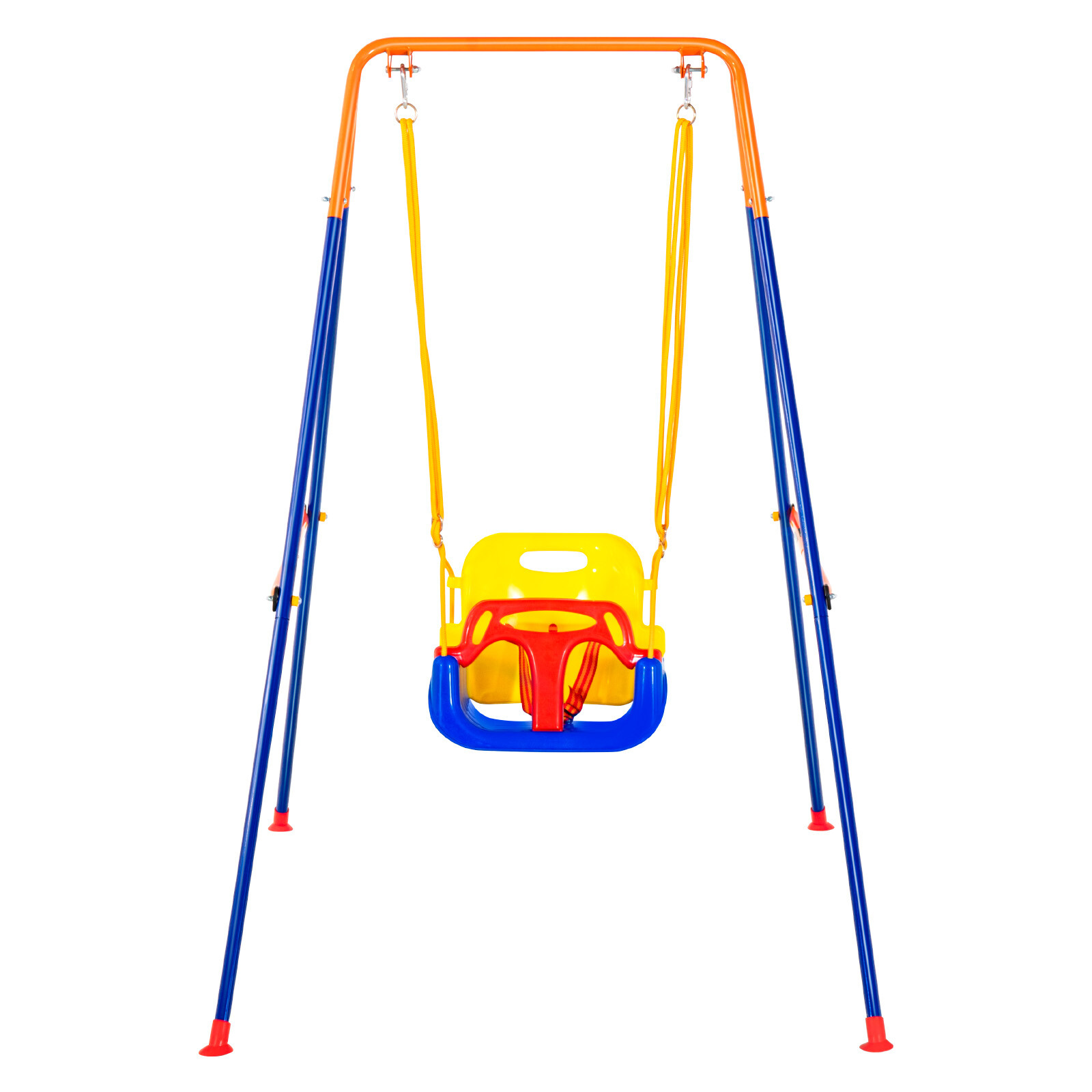 VEVOR Swing Sets for Backyard 3 in 1 Toddler Swing Set with 4 Sandbags Foldable