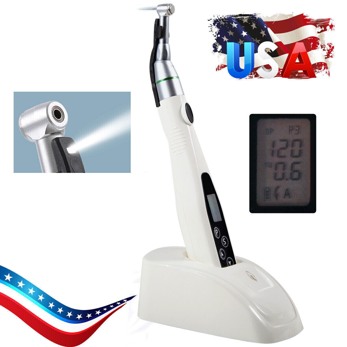 Dental Cordless LED Endo Motor Endodontic​ Treatment 16:1 Contra Angle Handpiece