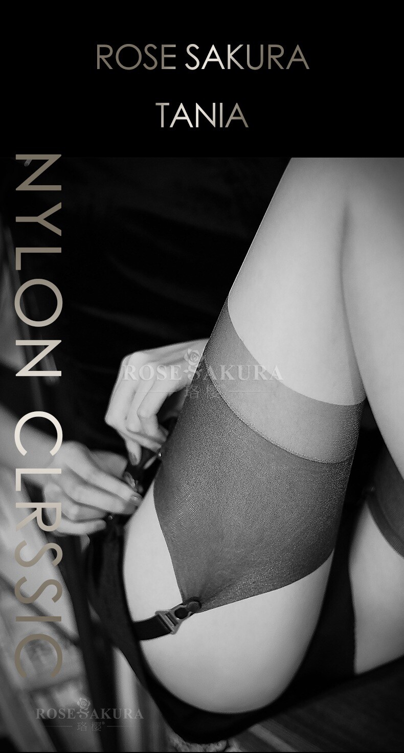 Rose Sakura Stockings 100% Nylon Cuban Heel Back Seam 5 Denier No Elastic #7255