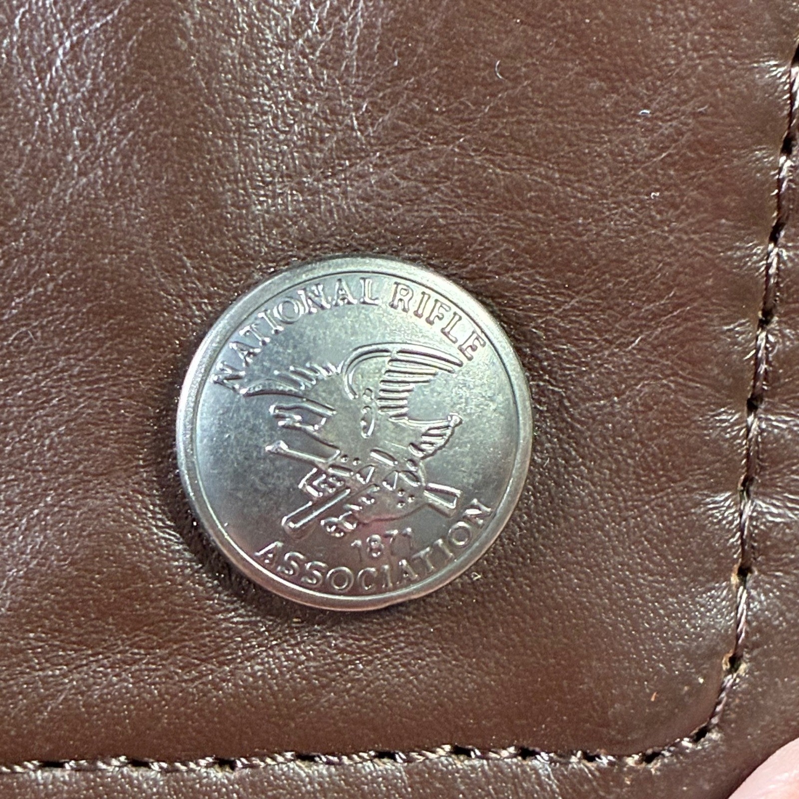 NRA Tactical Canvas Leather Barn Jacket CCW Ammo Pouch Chore Coat L Made In USA