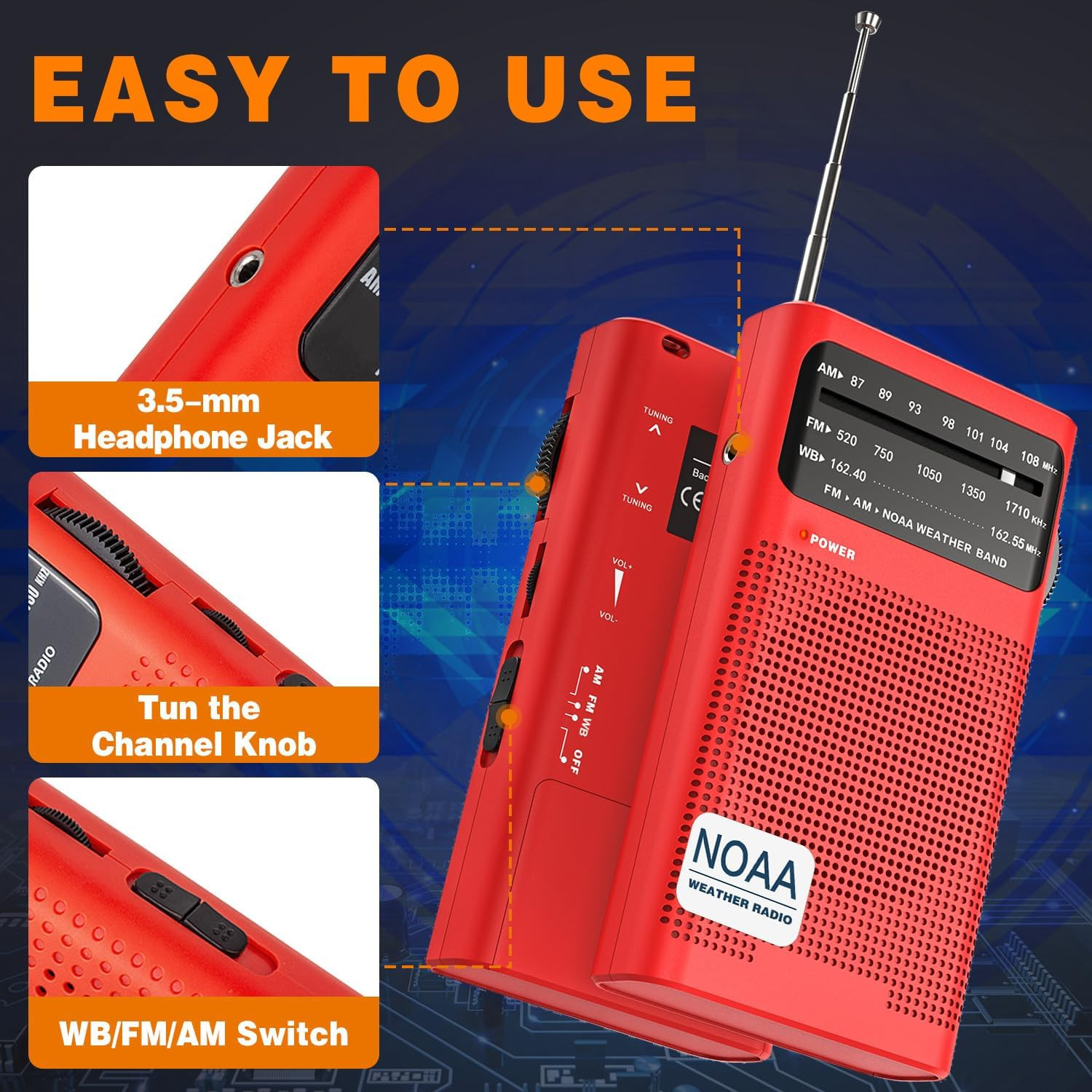 NOAA Weather Radio, AM FM NOAA Emergency Radio Portable with Best Reception, Hea