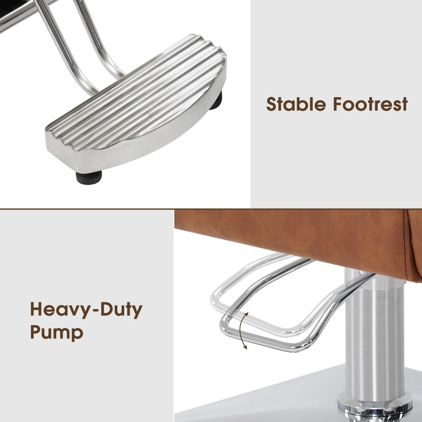 BarberPub Salon Chair for Hair Stylist, Hydraulic Barber Styling Chair Brown3802