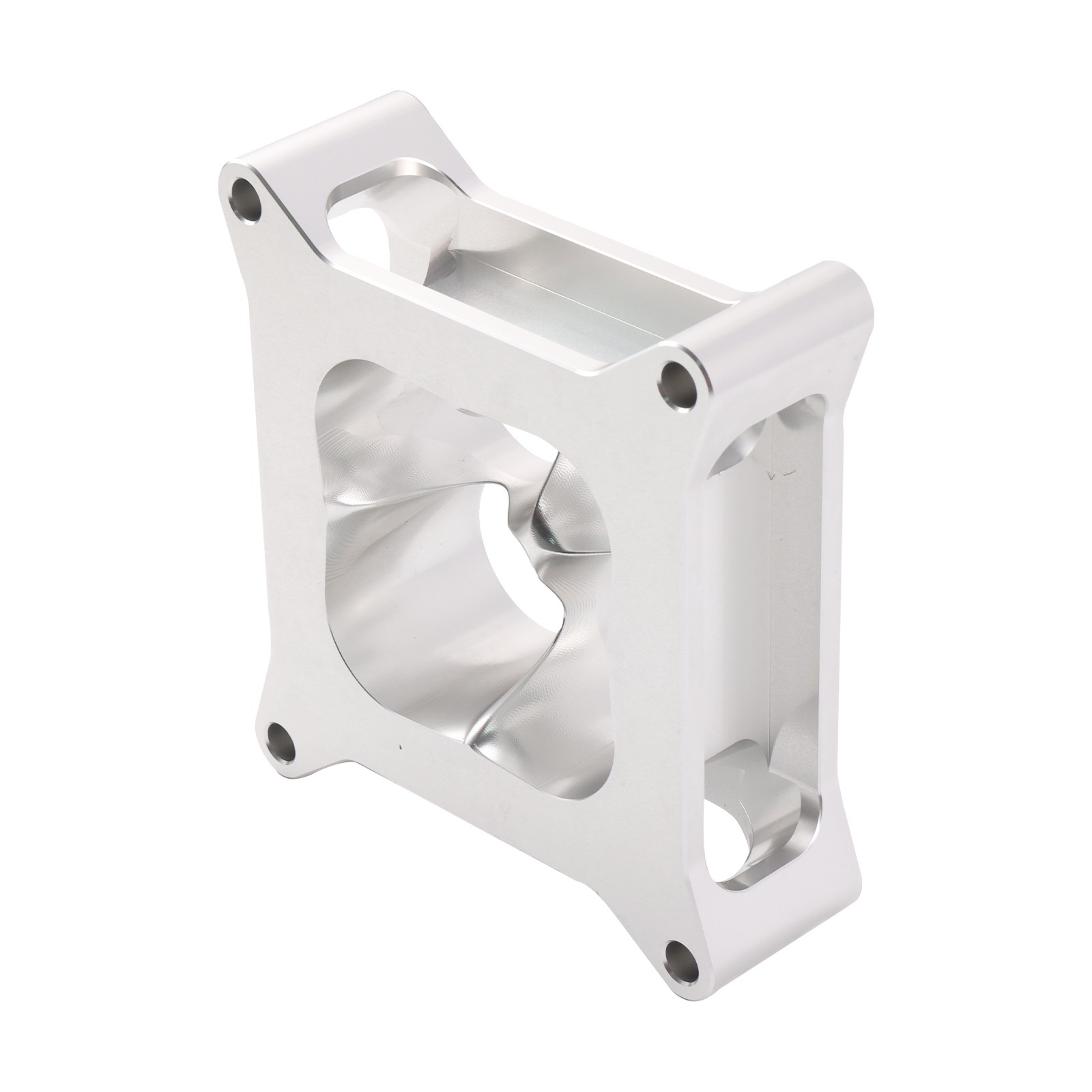 Silver 2-inch Aluminum 4150 CNC Machined Carburetor Spacer Square Bore 4 Port US