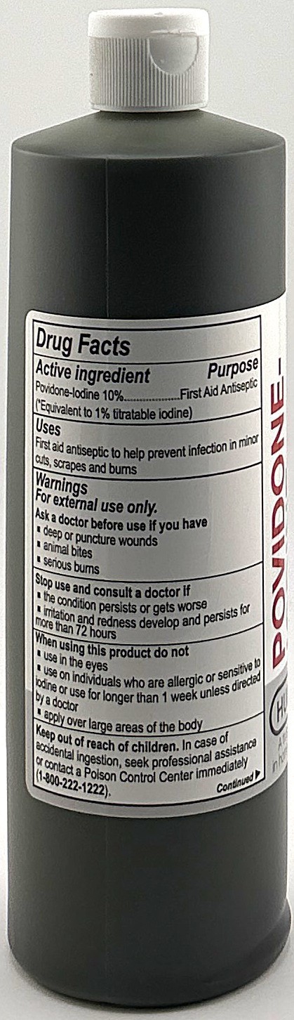 Humco Povidone Iodine 10% Topical Solution Antiseptic For Minor Cuts 16 Fl Oz