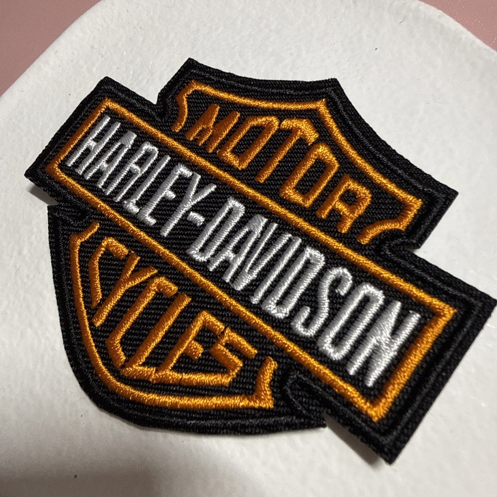 Harley Davidson Classic Orange Logo Iron-on embroidery Patch Size 2 X 3 inches