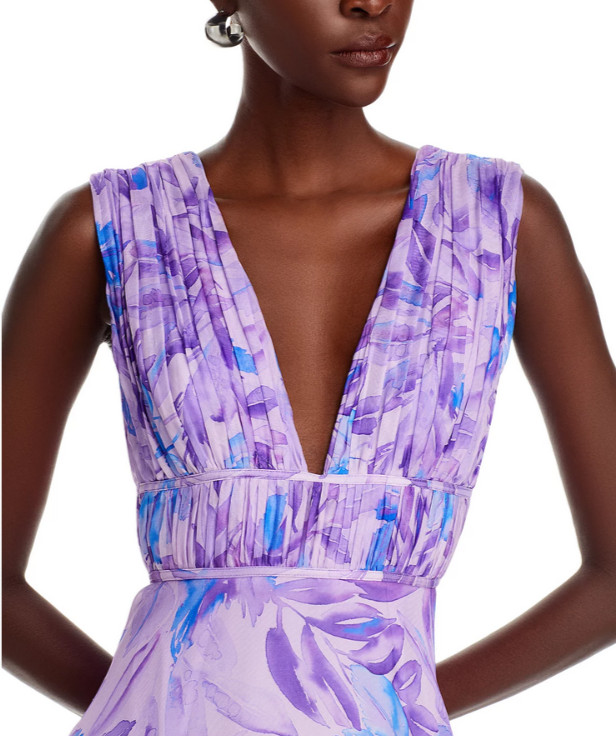 Amur Senora Printed High Low Gown MSRP $598