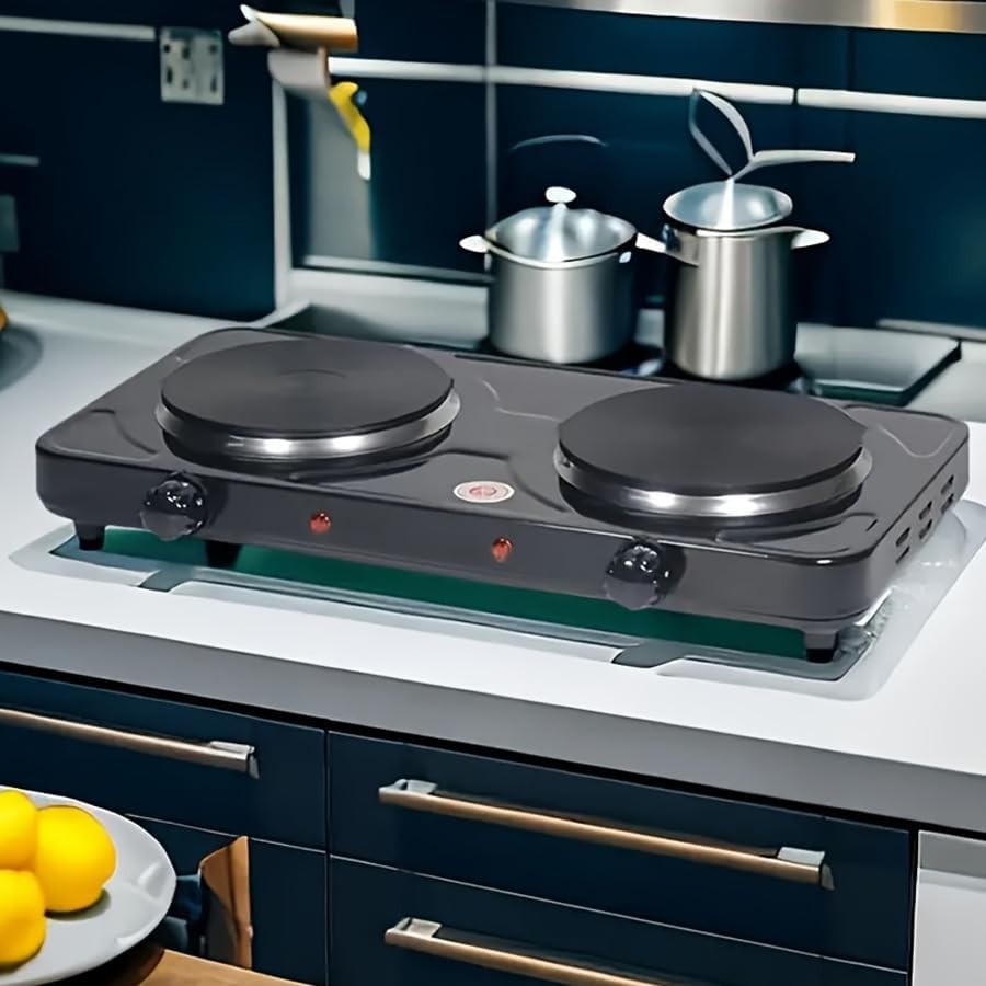 "Estufa Cocina Electrica De 2 Hornillas Portatil Para Casa Apartamento Campament