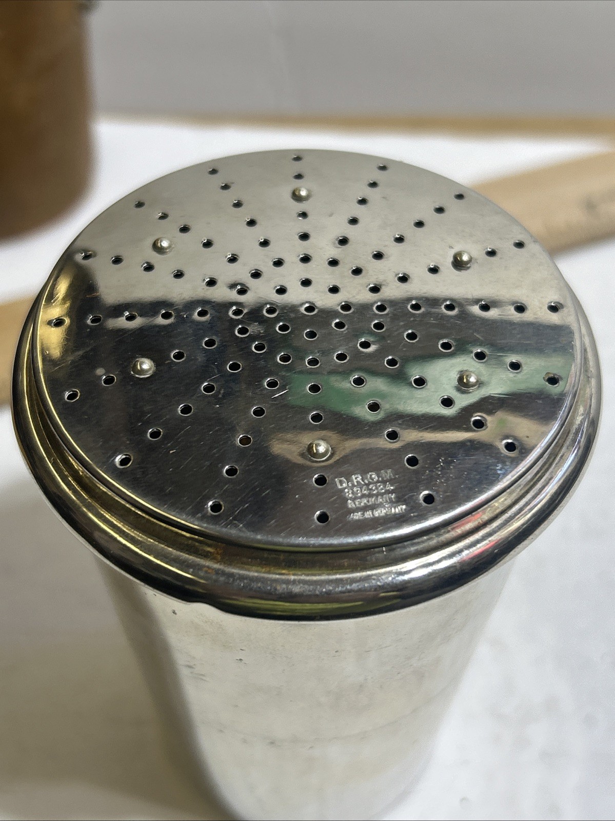 Vintage Made in Germany D G R M Travel Cocktail Shaker Set with Leather Holder