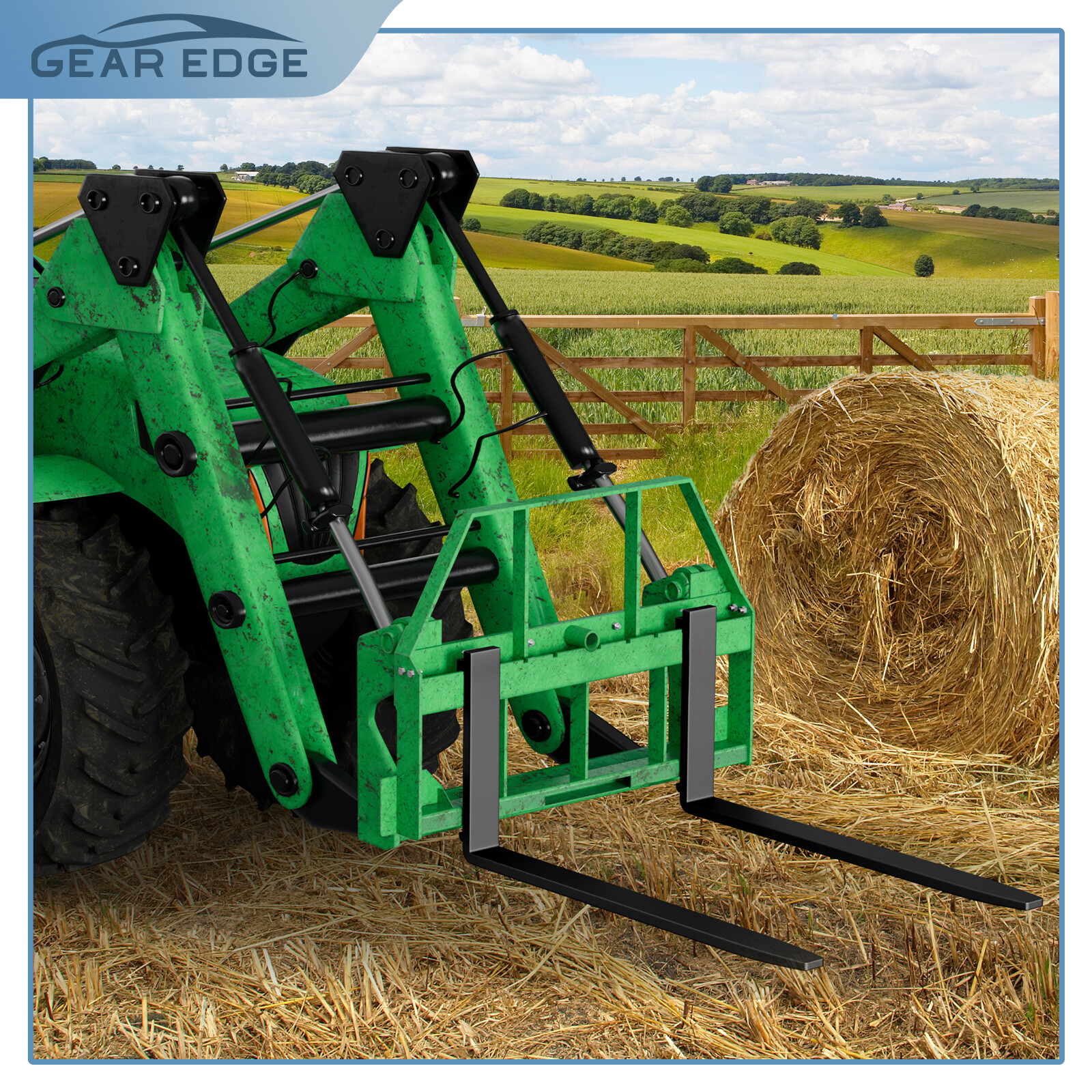 4000lbs Skid Steer Pallet Fork Attachment 46" Frame W/48" Blades Fits JD Loaders