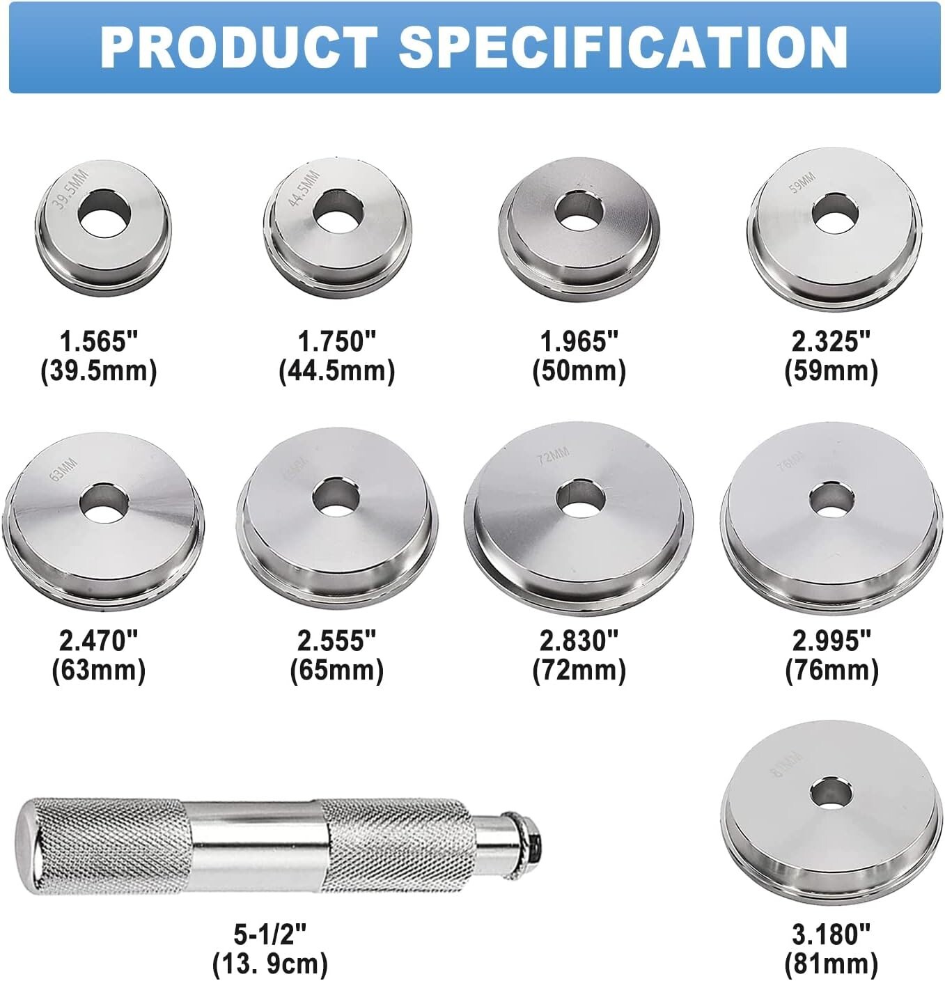 10pcs Bearing Race and Seal Driver Set Automotive Bushing Installer Remover Set