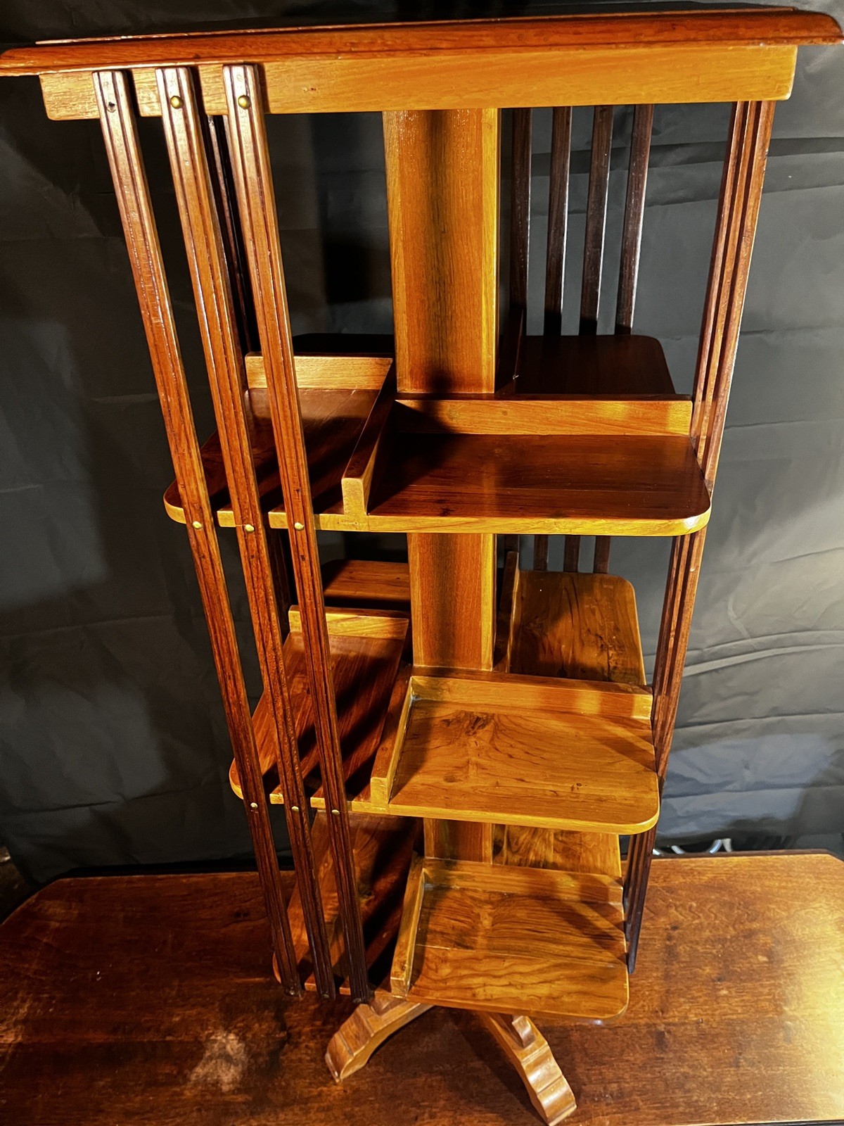 Antique Early 20th Century American Hard Maple Open Spindle Bookcase (1890-1920)