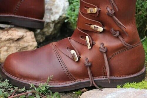 Viking leather Boots Replica Vikings Early Medieval Middle Ages Viking Shoes