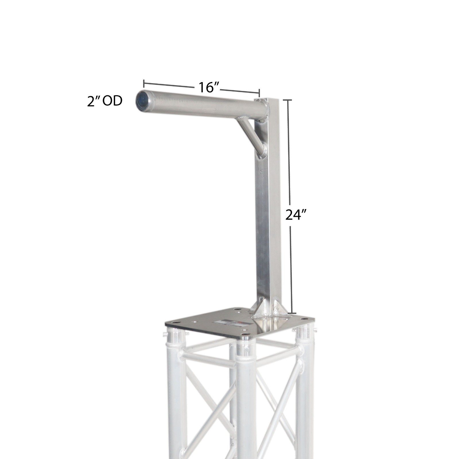 2 prox lighting truss mount top plates w/ arm for overhead stage dj lighting