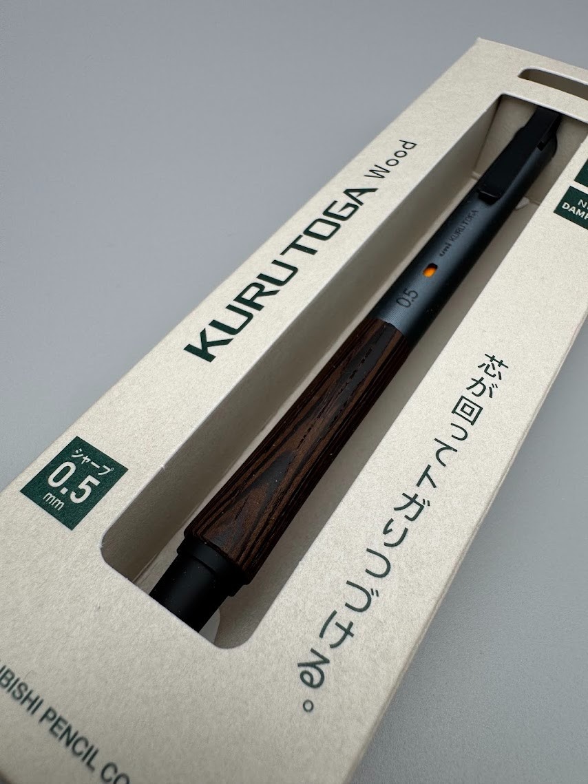 Uni Kuru Toga Wood Mechanical Pencil 0.5mm Steel Gray M5KW1P.23 Mitsubishi JP