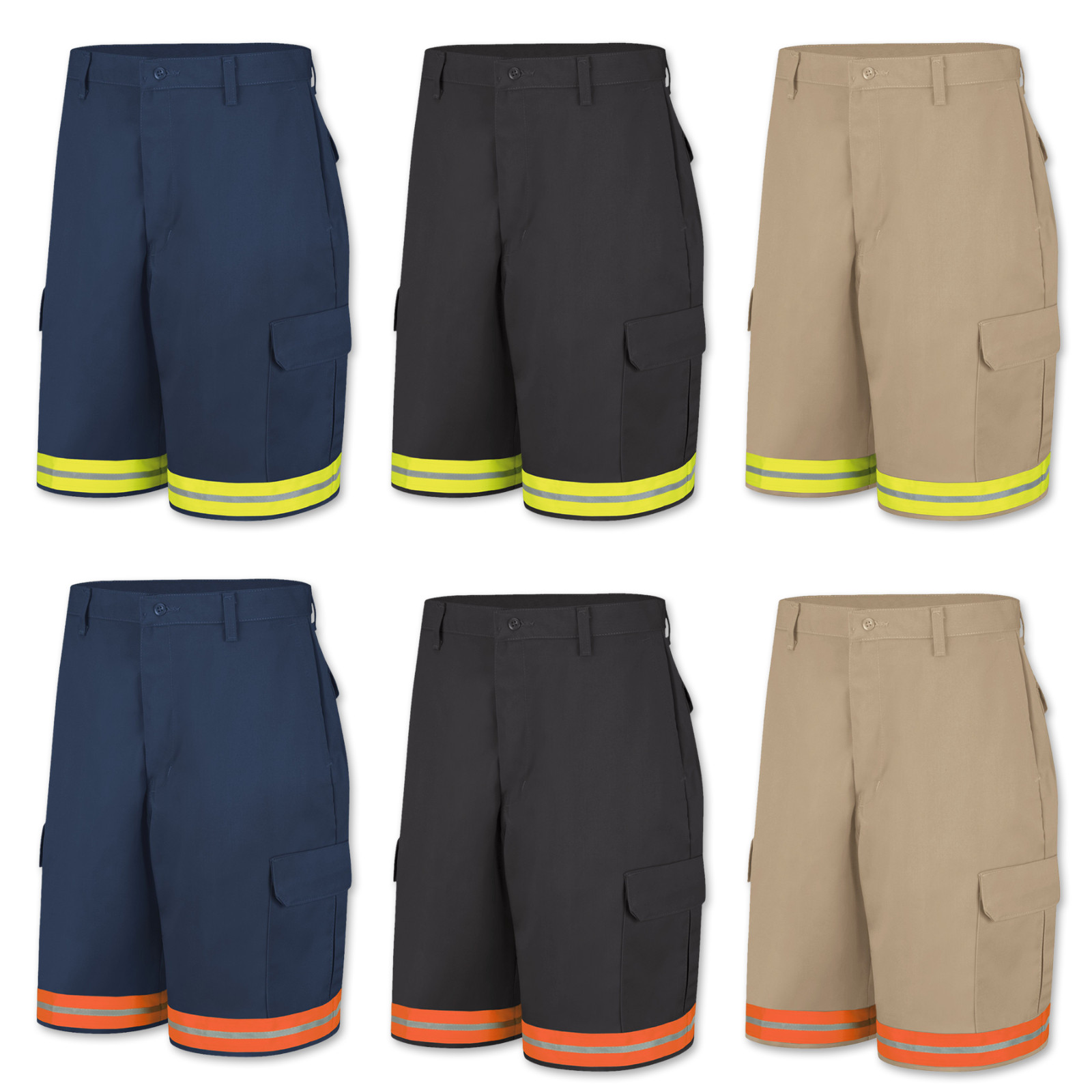 Brand New Red Kap Reflective Cargo Work Shorts Men's Hi Vis Industrial Uniform