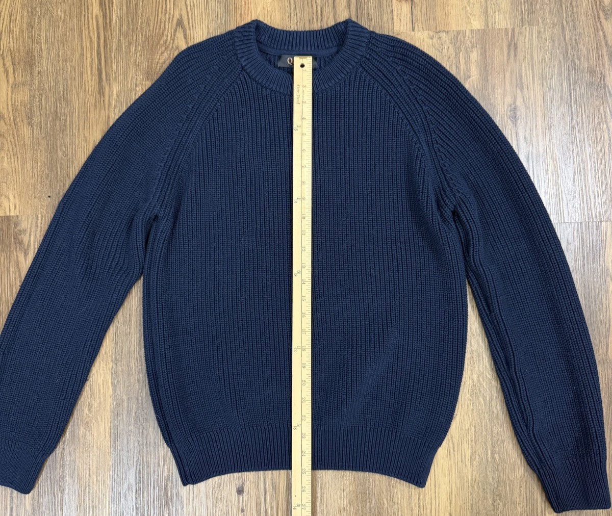 Quince Organic Cotton Ribbed Crewneck Sweater Mens Navy XL
