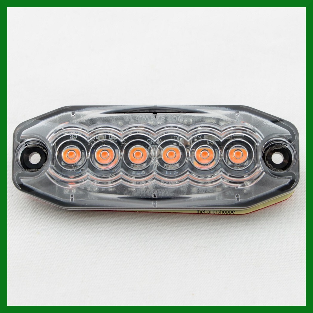 Maxxima M20388YCL Amber Clear Lens 6 LED Strobe Warning Surface Mount