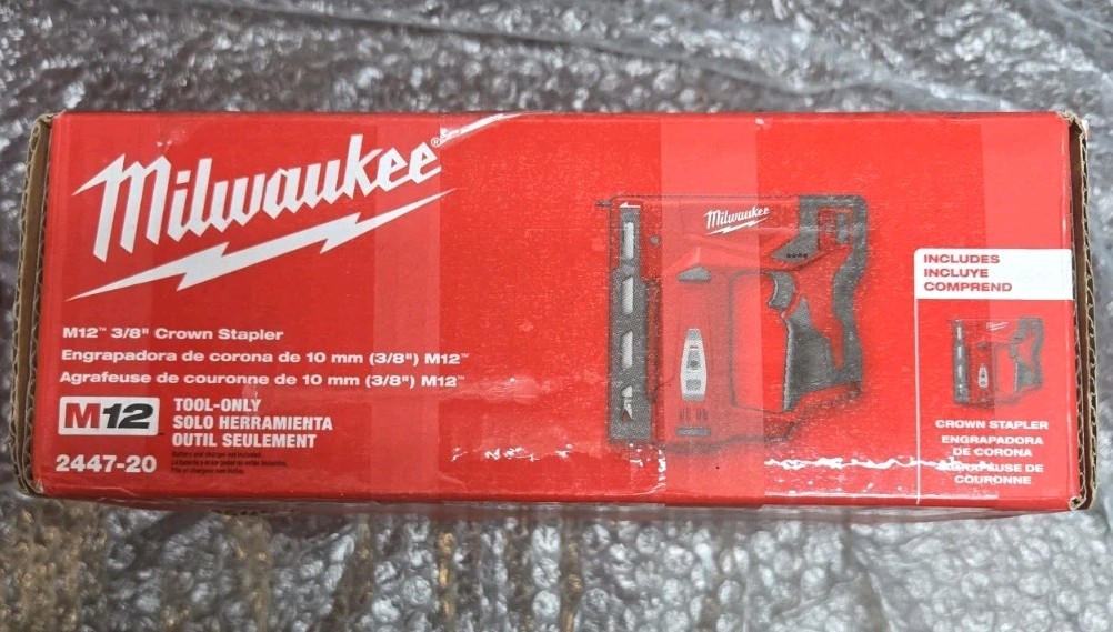 Milwaukee 2447-20 M12 12 Volt 3/8 Crown Stapler Cordless NEW Free Shipping. READ